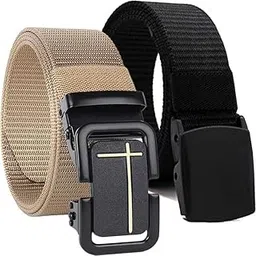 Tactical Military Style Nylon Belt with Quick-Release Buckle, Premium Adjustable Web Belt for Men, Black and Khaki-picture-48