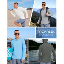 tacvasen Men's Rash Guard Sun Hoodie Long Sleeve UPF 50+ Sun Protection SPF Quick Dry Hiking Swim Fishing Shirt image 5
