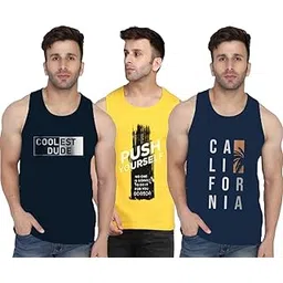 tadeo Printed Sleeveless Tshirt for Men Combo | Sando/Baniyan/Ganji Tank Top Gym Vest for Boys | Round Neck Dryfit T-Shirt | Perfect for Sports Workout, Vacations & Beaches | Multicolor K (Pack of 3)-picture-13
