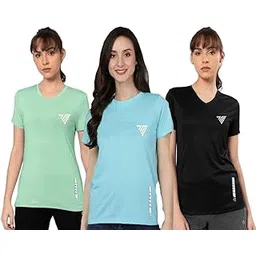 TADEO Women's Slim Fit Round Neck Sports T-Shirts | Lightweight, Stretchable & Quick Dry Fit Activewear | Gym, Yoga, Running, Workout & Casual Wear Tee (Pack of 3)-picture-52