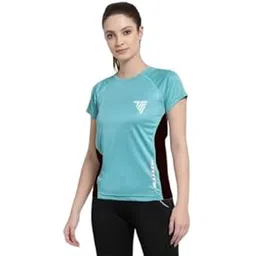 tadex Women's Quick-Dry Athletic T-Shirts | Lightweight, Moisture-Wicking Activewear for Gym, Running & Yoga | Slim Fit, Breathable & Anti-Odor Sports Tee | Pack of 1-Sky Blue-L-picture-20
