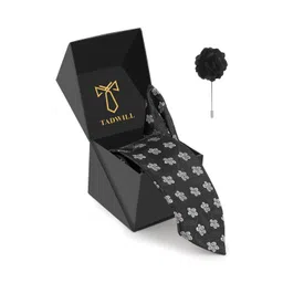 TADWILL Men Accessory Gift Set Of Tie With Lapel Pin & Pocket Square-picture-13