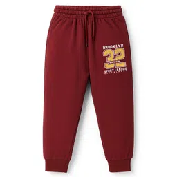 Taeko Single Jersey Knit Full Length Lounge Pant With Brooklyn Print - Maroon-image-14