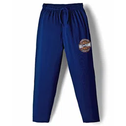 Taeko Single Jersey Knit Full Length Lounge Pant with Hall of Fame Print - Navy Blue-image-28