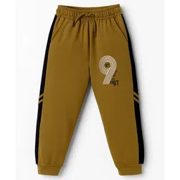 Taeko Single Jersey Knit Full Length Lounge Pant With Text Print - Green-image-10