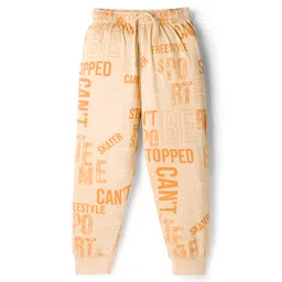 Taeko Single Jersey Knit Full Length Lounge Pant With Text Print - Light Orange-image-19