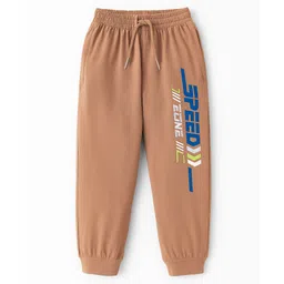 Taeko Single Jersey Knit Full Length Lounge Pant With Text Print - Tan-image-36