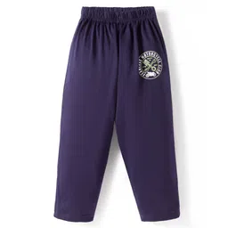 Taeko Single Jersey Knit Full Length Track Pant with Text Print - Navy Blue-image-12