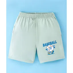 Taeko Single Jersey Knit Knee Length Shorts with Baseball Print - Green-picture-27