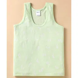 Taeko Single Jersey Knit Sleeveless Solid Colour Vest - Light Green-image-49