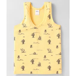 Taeko Single Jersey Knit Sleeveless Vest With Cactus Print - Golden-image-48