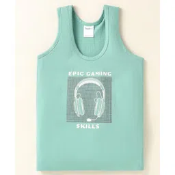 Taeko Single Jersey Knit Sleeveless Vest With Epic Gaming Print - Sea Green-picture-27
