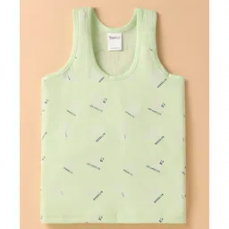 Taeko Single Jersey Knit Sleeveless Vest With Text Print - Light Green-image-41