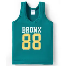 Taeko Single Jersey Knit Sleeveless Vests with Bronx 88 Print - Teal Blue-picture-13