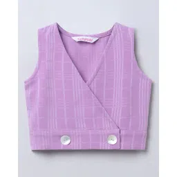 taffykids Girls Checks Wrap Top image 1