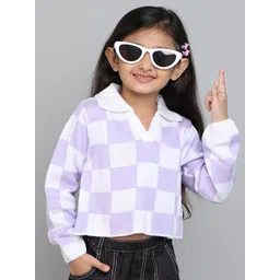 taffykids Girls Checked Crop Pullover-picture-20