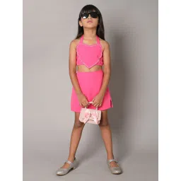 taffykids Girls Halter Neck Top With Skirt-picture-38