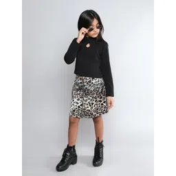 taffykids Girls High Neck Top With Skirt-picture-21