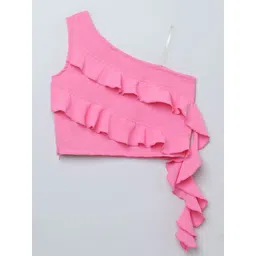 taffykids Girls One Shoulder Bardot Crop Top-picture-18