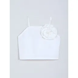 taffykids Girls Solid Applique Shoulder Straps Regular Crop top-picture-39