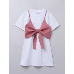 taffykids Girls Solid Tie Ups A Line Dress-picture-46