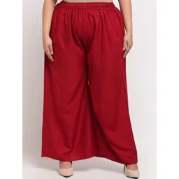 TAG 7 PLUS Women Maroon Solid flared Palazzo-picture-11