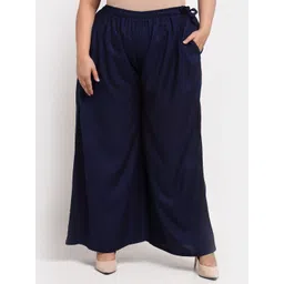 TAG 7 PLUS Women Navy Blue Flared Ethnic Palazzos-picture-34