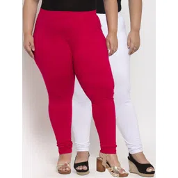 TAG 7 PLUS Women Pack Of 2 Solid Ankle-Length Plus Size Leggings-picture-16