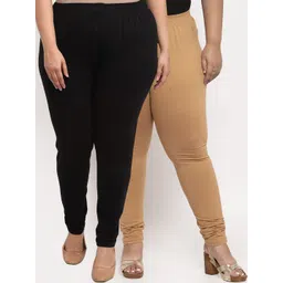 TAG 7 PLUS Women Pack Of 2 Solid Plus Size Ankle-Length Leggings-picture-40