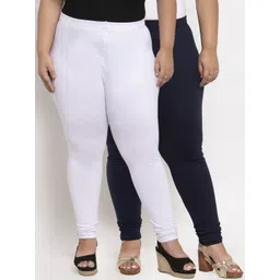 TAG 7 PLUS Women Pack Of 2 Solid Plus Size Ankle-Length Leggings-picture-37