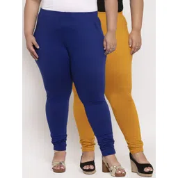 TAG 7 PLUS Women Pack Of 2 Solid Plus Size Ankle-Length Leggings-picture-25
