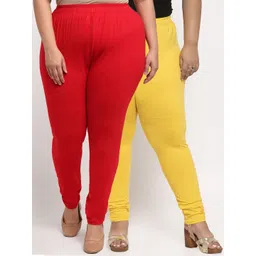 TAG 7 PLUS Women Pack Of 2 Solid Plus Size Ankle-Length Leggings-picture-20