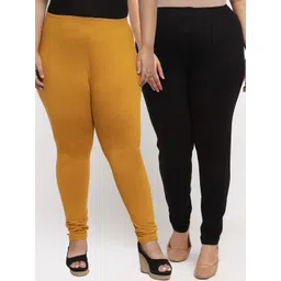 TAG 7 PLUS Women Pack Of 2 Solid Plus Size Ankle-Length Leggings-picture-22