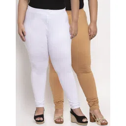 TAG 7 PLUS Women Pack Of 2 Solid Plus Size Ankle-Length Leggings-picture-38