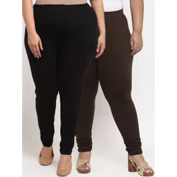 TAG 7 PLUS Women Pack Of 2 Solid Plus Size Ankle-Length Leggings-picture-24