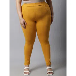TAG 7 PLUS Women Plus Size Solid Ankle-Length Leggings-image-34
