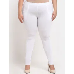TAG 7 PLUS Women White Solid Ankle-Length Leggings-picture-25