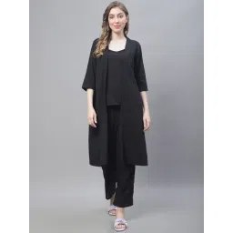 TAG 7 Black Solid Top & Pant With Shrug Set-picture-14
