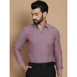 Tag 7 Maroon Cotton Regular Fit Texture Shirt-picture-27
