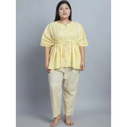 TAG 7 Plus Size Floral Printed Cotton Kaftan & Pant-picture-37