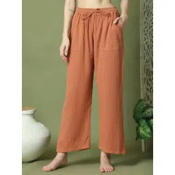 Tag 7 Rust Orange Double Cloth Cotton Lounge Pants-picture-16