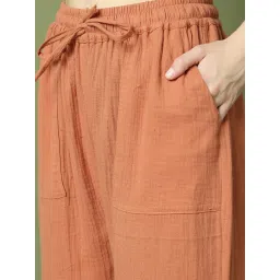 Tag 7 Rust Orange Double Cloth Cotton Lounge Pants image 5