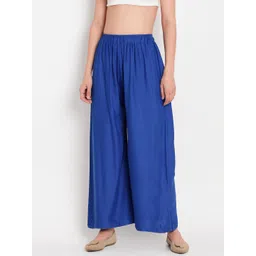 TAG 7 Women Blue Solid Palazzos-picture-32