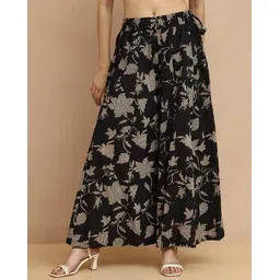 tag 7 Women Floral Print Palazzos with Elasticated Waistband-picture-46