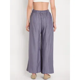 TAG 7 Women Grey & Beige Set of 2 Flared Ethnic Palazzos image 3