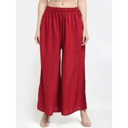 TAG 7 Women Maroon Flared Ethnic Palazzos-picture-11