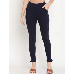 TAG 7 Women Navy Blue Solid Leggings-picture-26