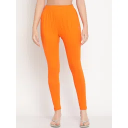TAG 7 Women Orange Solid Ankle Length Legging-picture-28