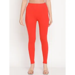 TAG 7 Women Orange Solid Ankle Length Leggings-picture-20