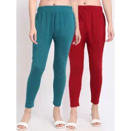 TAG 7 Women Pack Of 2 Solid Ankle-Length Leggings-picture-23